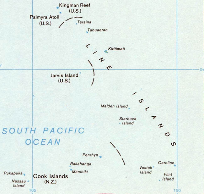 Map of the Line Islands
